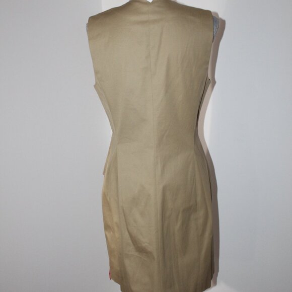 NWT Theory Sleeveless Blazer Button Dress Trench Cotton Chino Lined $375 - Picture 8 of 9